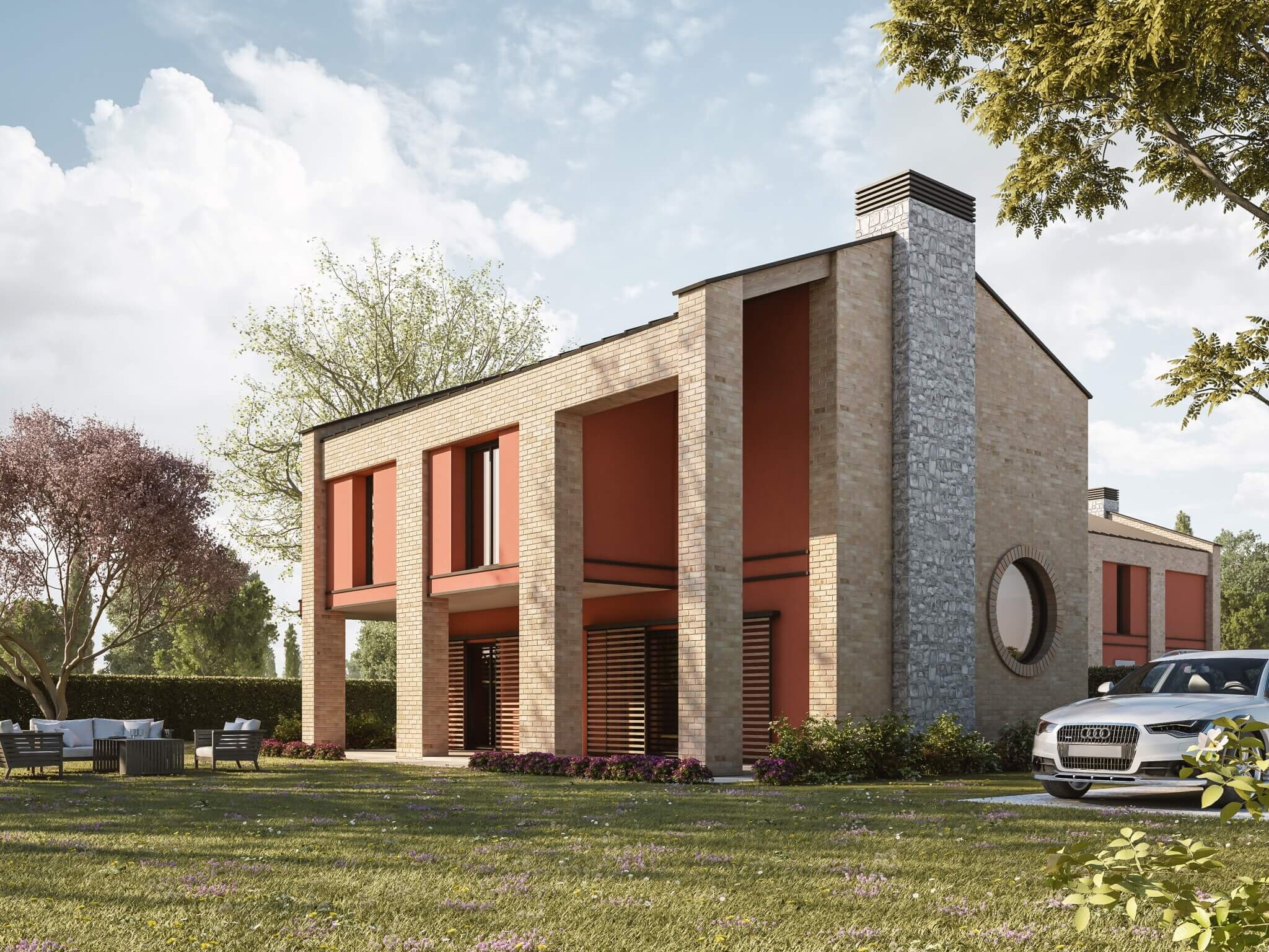 Atelier ermanno boggio casa zuccheri mattoni fronte giardino rendering esterni archivision studio 6 Atelier ermanno boggio casa zuccheri mattoni fronte giardino rendering esterni archivision studio