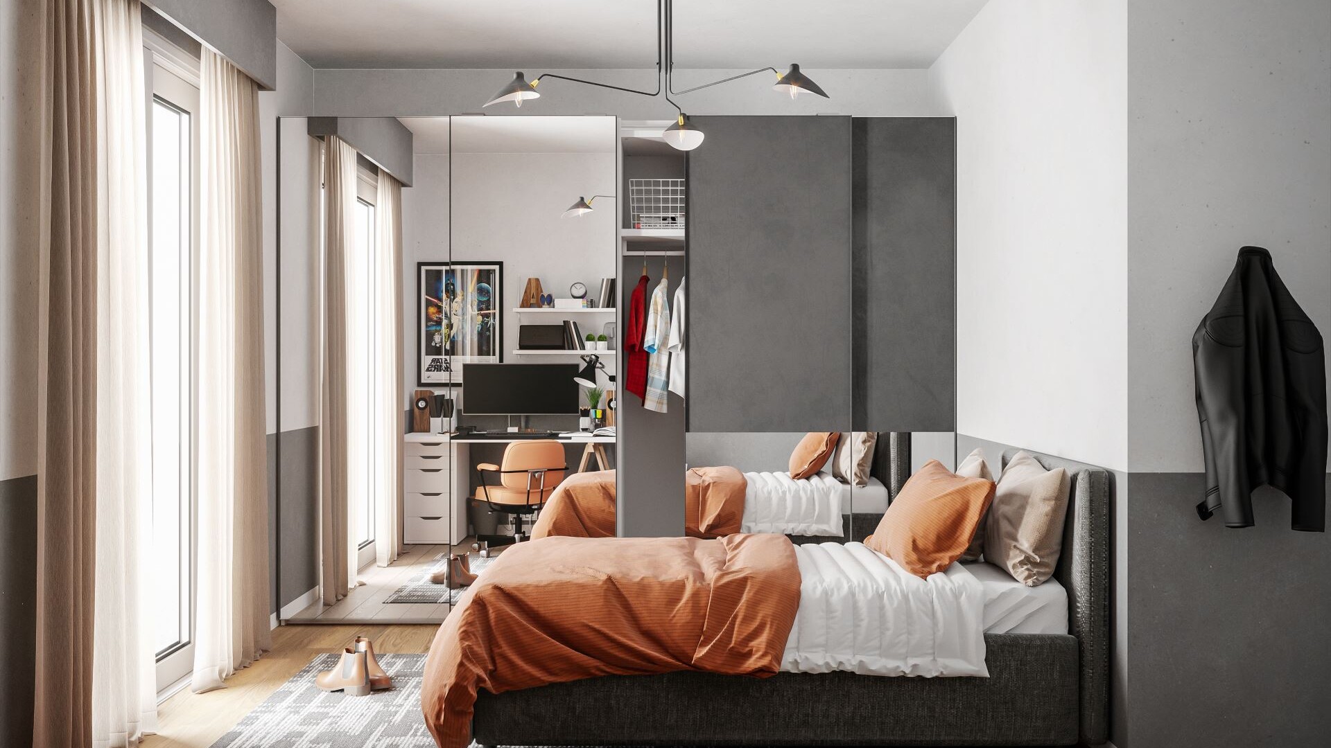 Dipierri villanova camera letto arancione scarivania marketing agenzie immobiliari realizzazione rendering interni render interni fotorealistici architettonici archivision studio rendering 9 Dipierri villanova camera letto arancione scarivania marketing agenzie immobiliari realizzazione rendering interni render interni fotorealistici architettonici archivision studio rendering