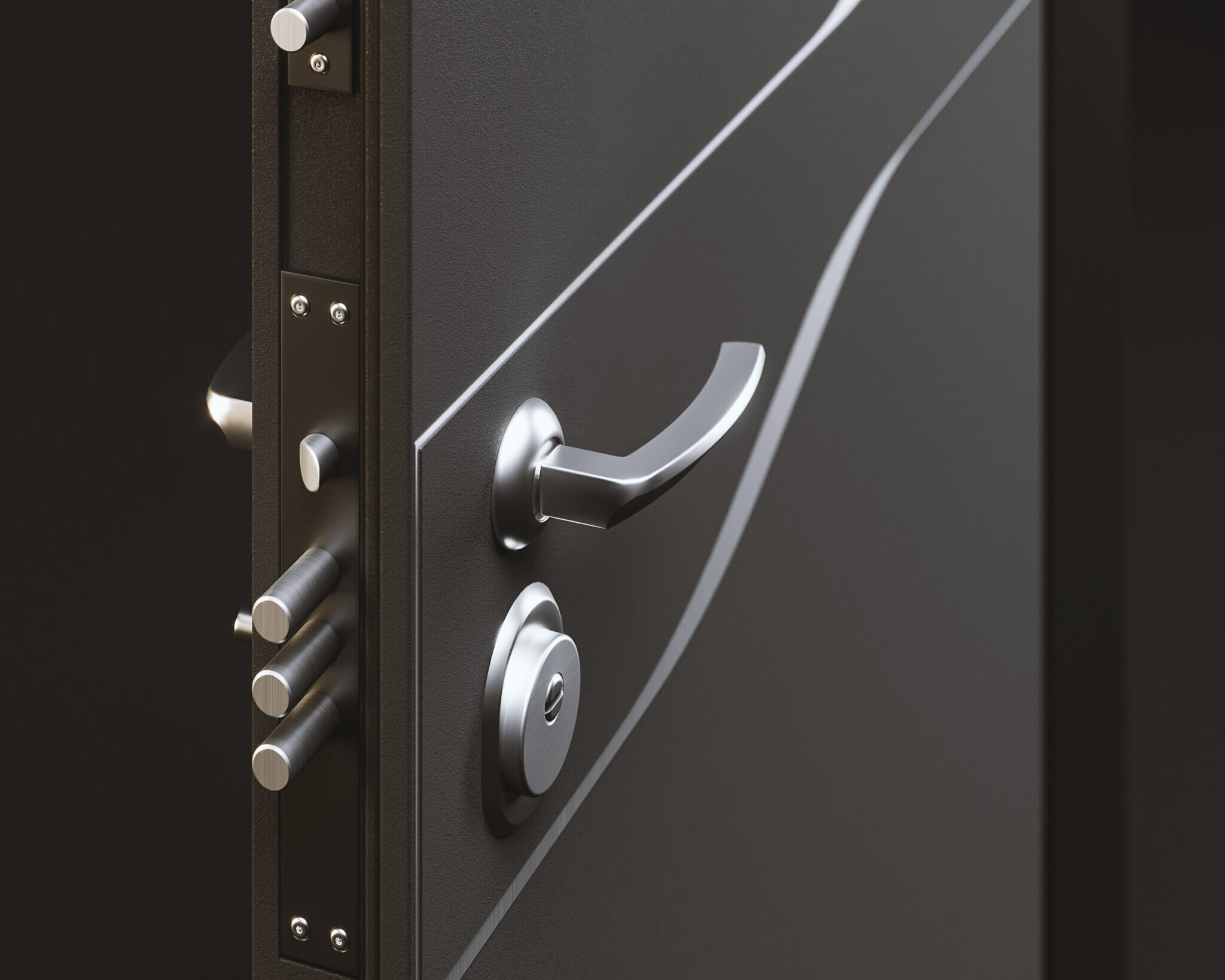 Rendering di prodotto still life meccanisco di chiusura porta archivision studio di rendering fotorealistici architettonici 9 Stl porta 01 hd 0001