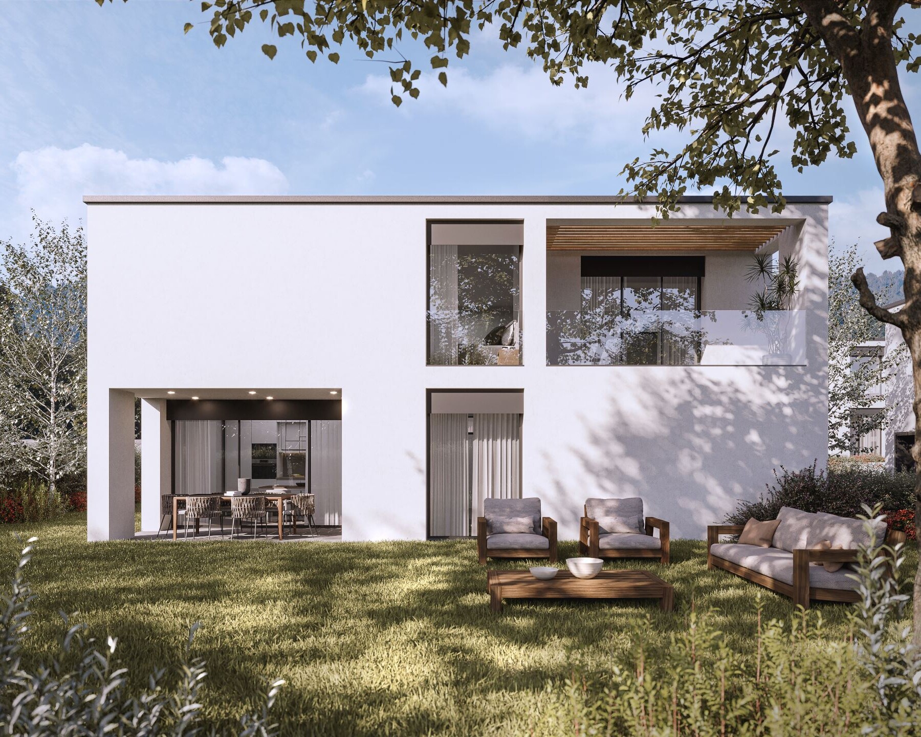 Klingenberg arkitektur casa bianca moderna con giardino in svizzera 13 Klingenberg arkitektur casa bianca moderna con giardino in svizzera